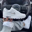 White Rhinestone Custom Nike Air Max 90 Weeding Shoes