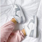 White Swoosh Grey Custom Air Jordan 1-shecustomize