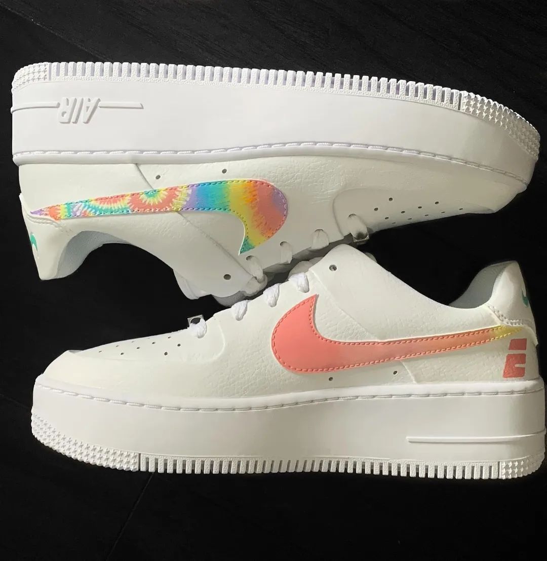White Tie - Dye Custom Air Force 1-shecustomize