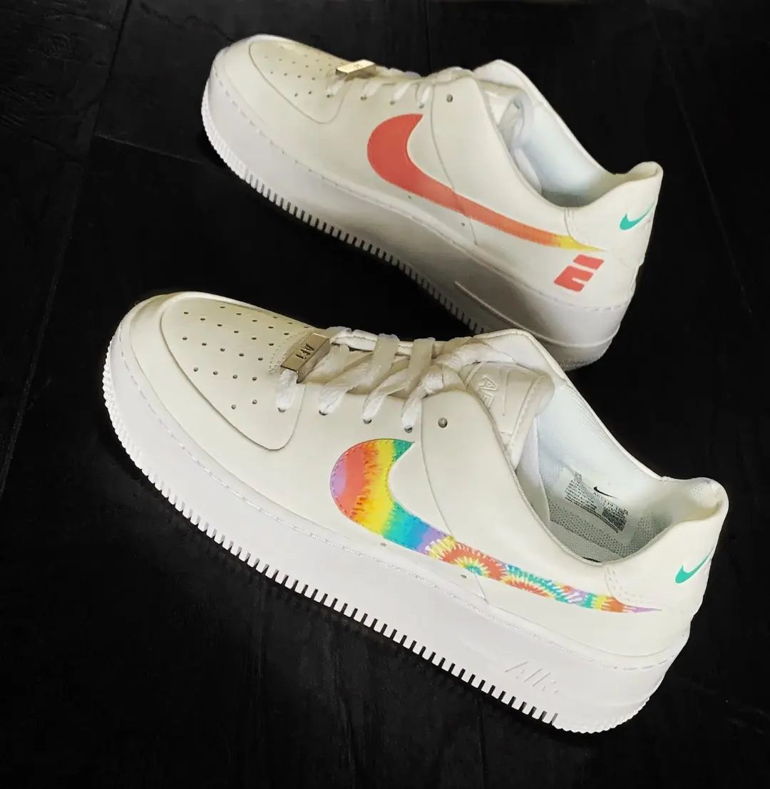 White Tie - Dye Custom Air Force 1-shecustomize