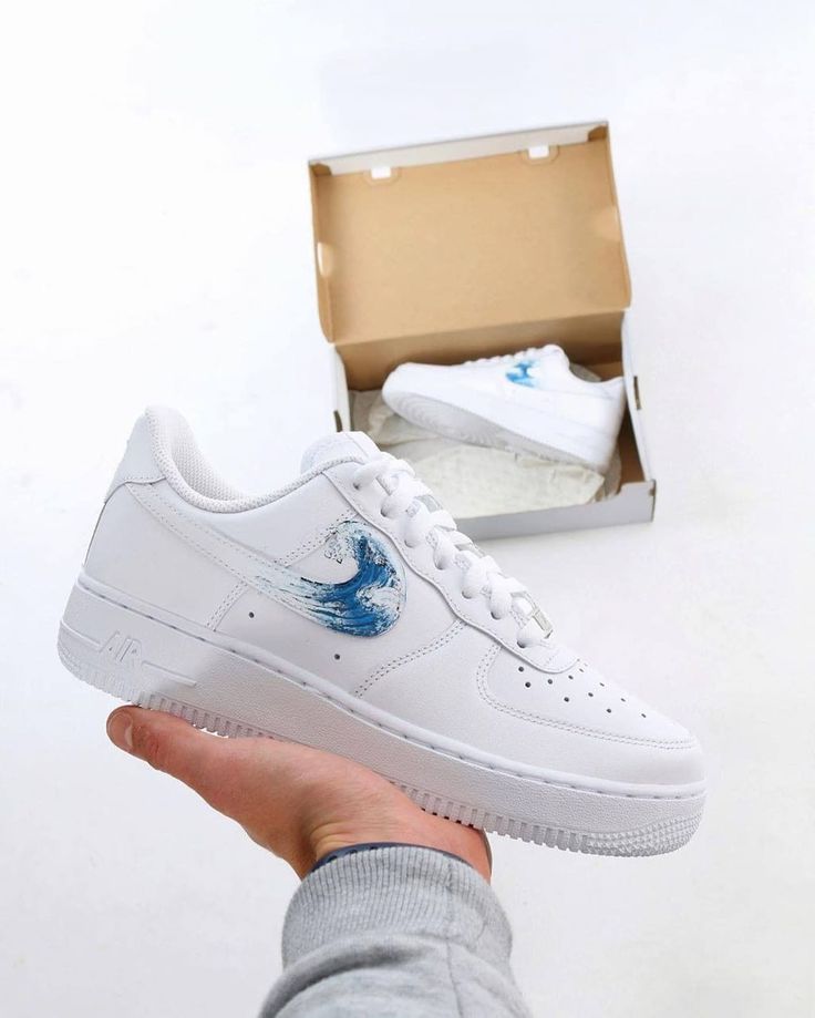 White Wave Custom Air Force 1-shecustomize