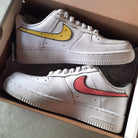 White Yellow Pink Swoosh Custom Air Force 1-shecustomize