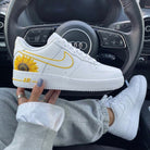 White Yellow Sunflower Custom Air Force 1-shecustomize