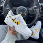 Yellow Black Snoopy Print Custom Air Force 1-shecustomize