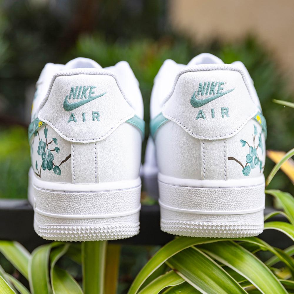 Yellow Green Flower Air Force 1s Custom Shoes Sneakers â SHECUSTOMIZE