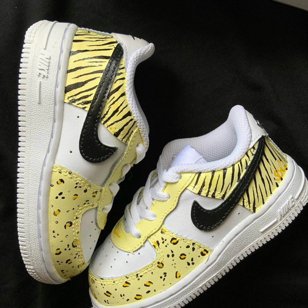 Yellow Leopard Zebra Custom Air Force 1-shecustomize
