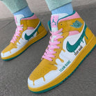 Yellow Pink Green Drip Custom Air Jordan 1-shecustomize