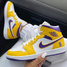 Yellow Purple 8 Custom Air Jordan 1-shecustomize