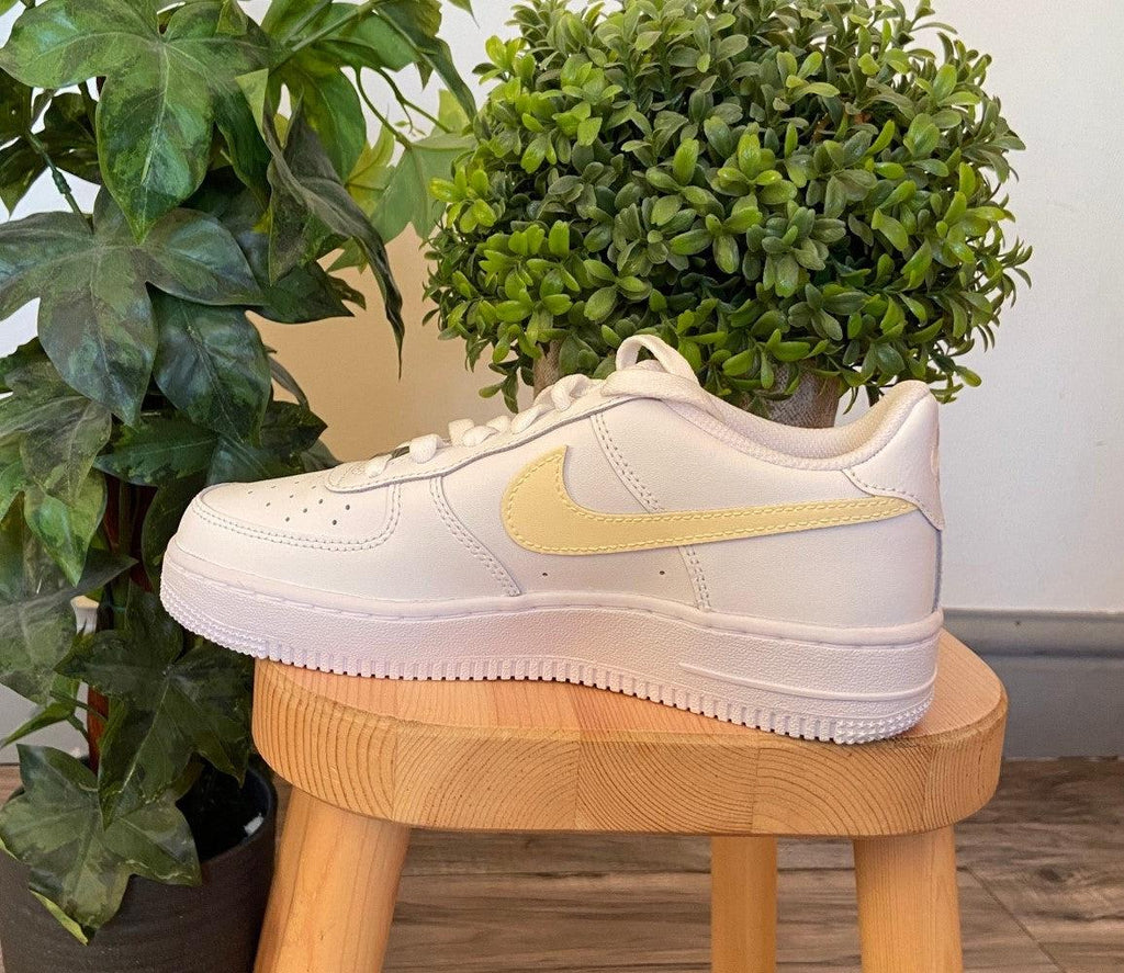 Yellow Swoosh Custom Air Force 1-shecustomize