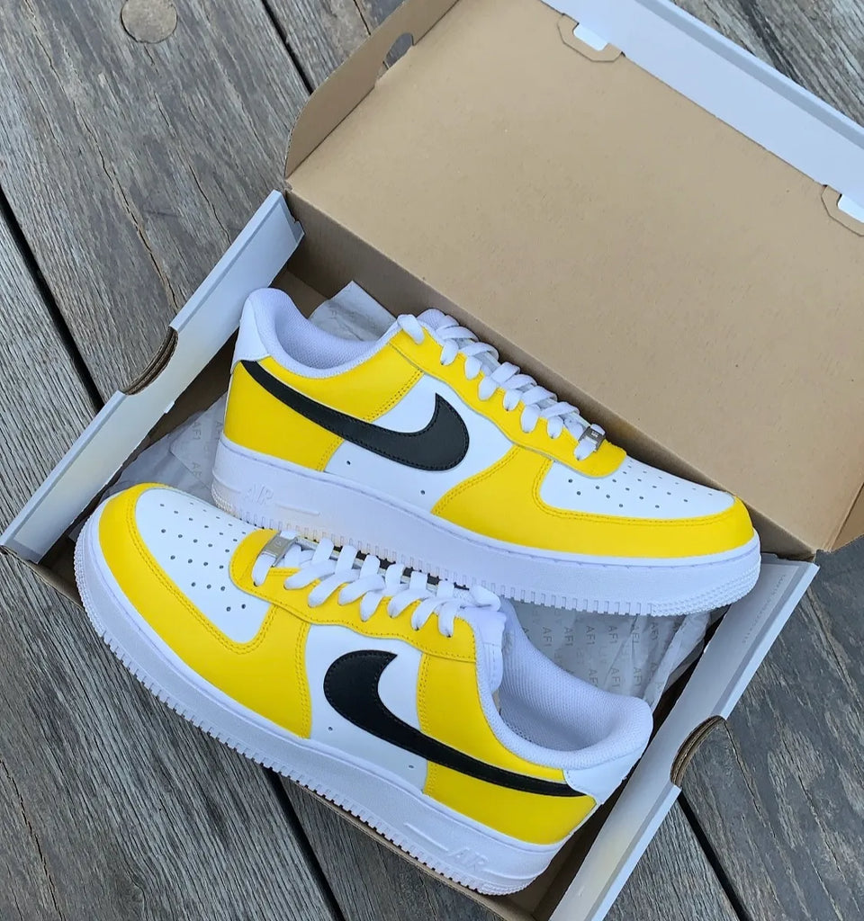 Yellow White Custom Air Force 1-shecustomize