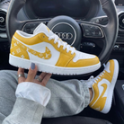 Yellow White LV Custom Air Jordan 1-shecustomize
