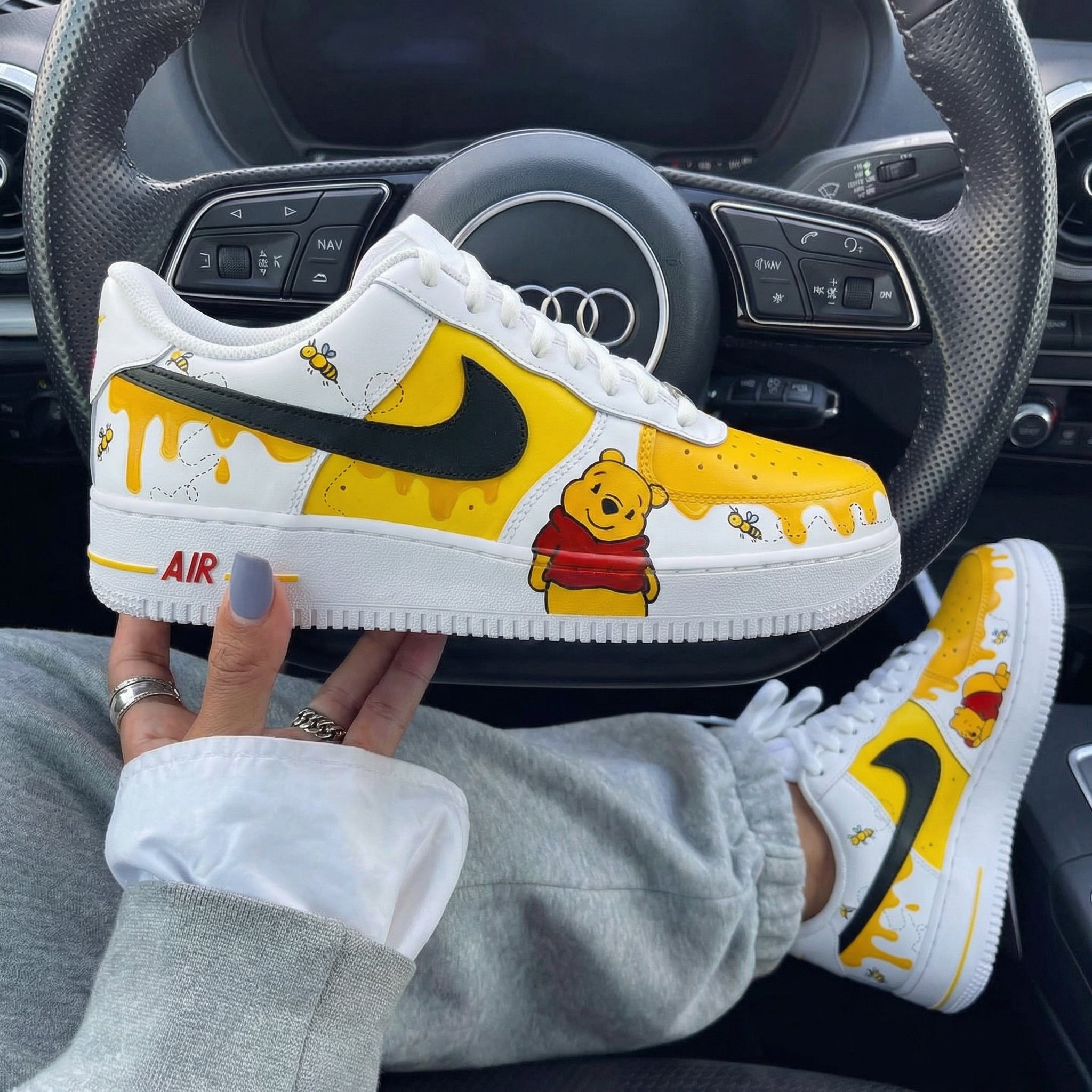Yellow Winnie - the - Pooh Theme Custom Air Force 1-shecustomize