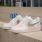 Beige Green Rose Air Force 1s Custom Shoes Sneakers-shecustomize