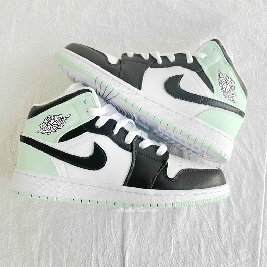 Black Green Custom Air Jordan 1-shecustomize