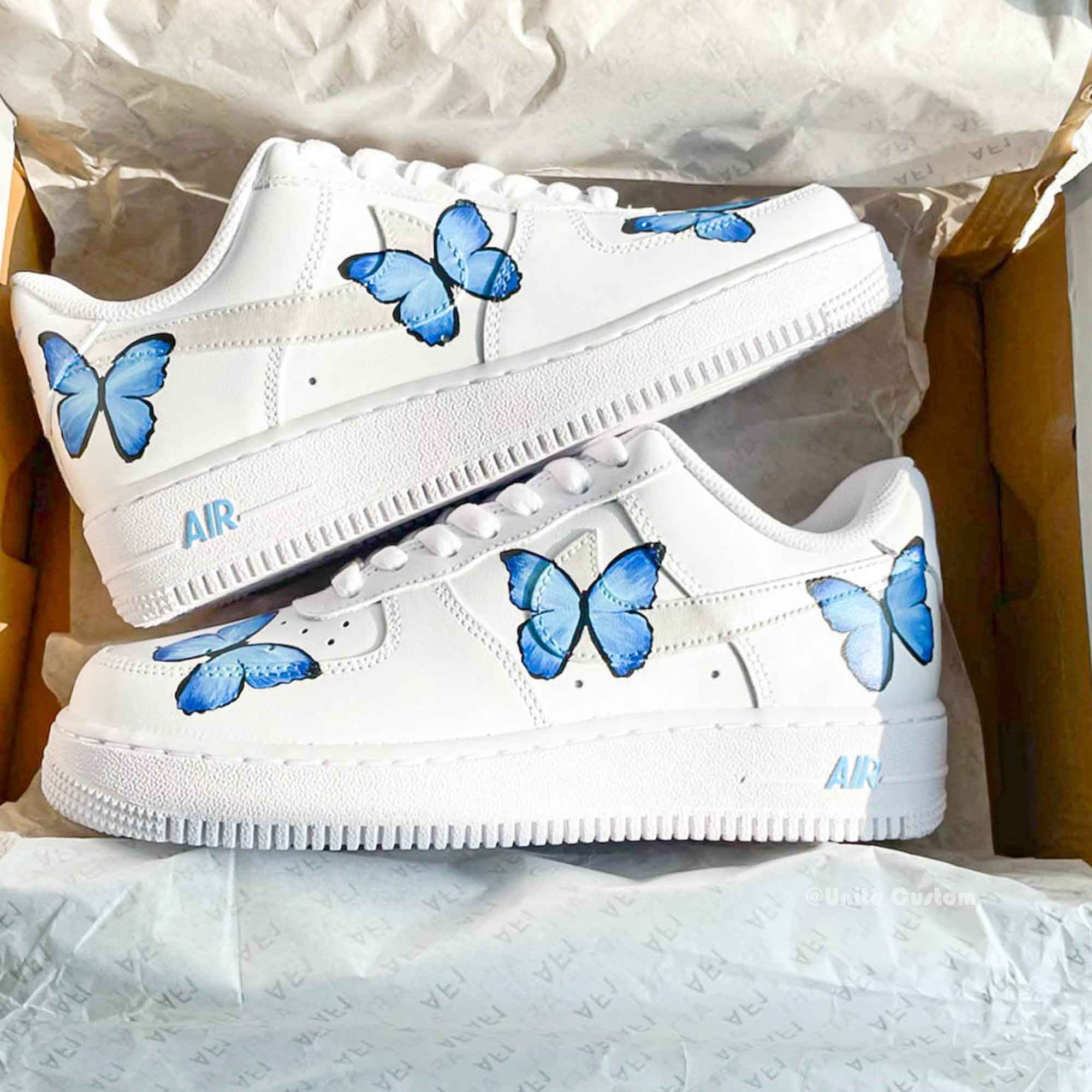 Nike, Shoes, Custom Air Force Butterflies