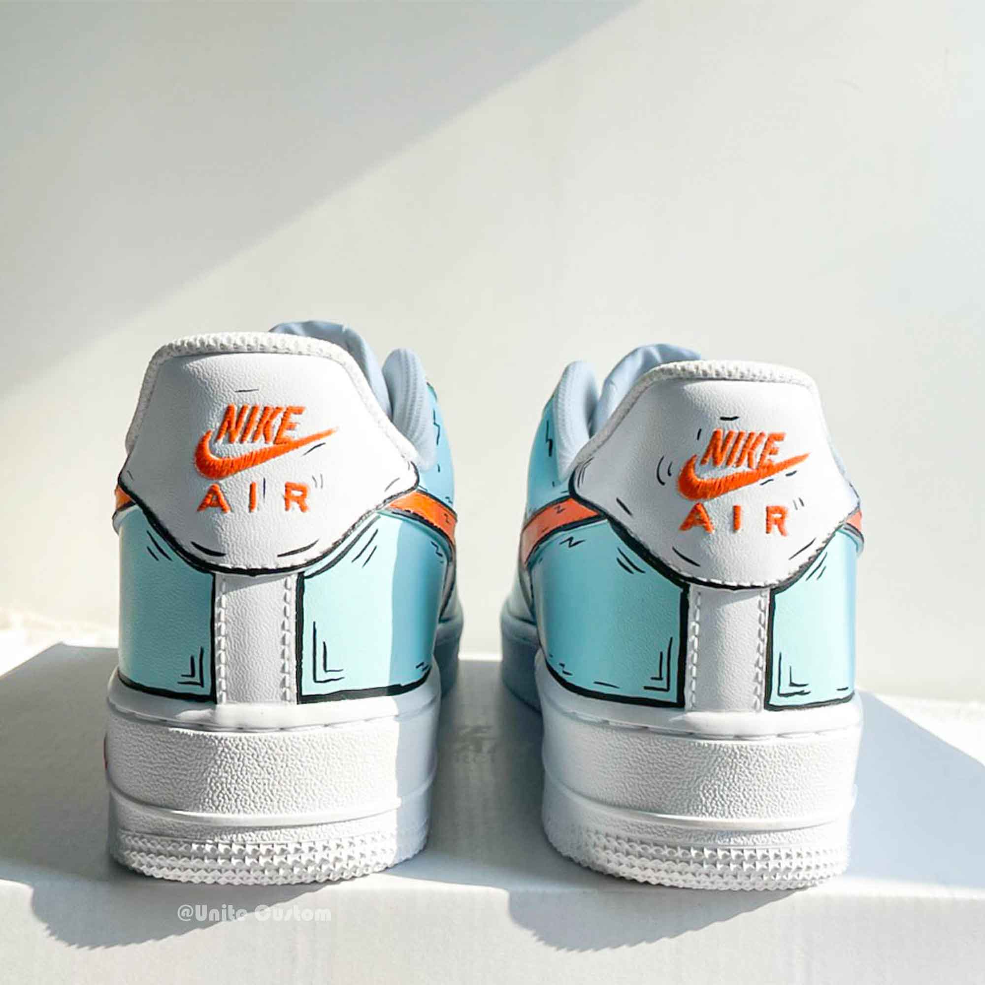 Cartoon Blue Orange Custom Air Force 1 SHECUSTOMIZE