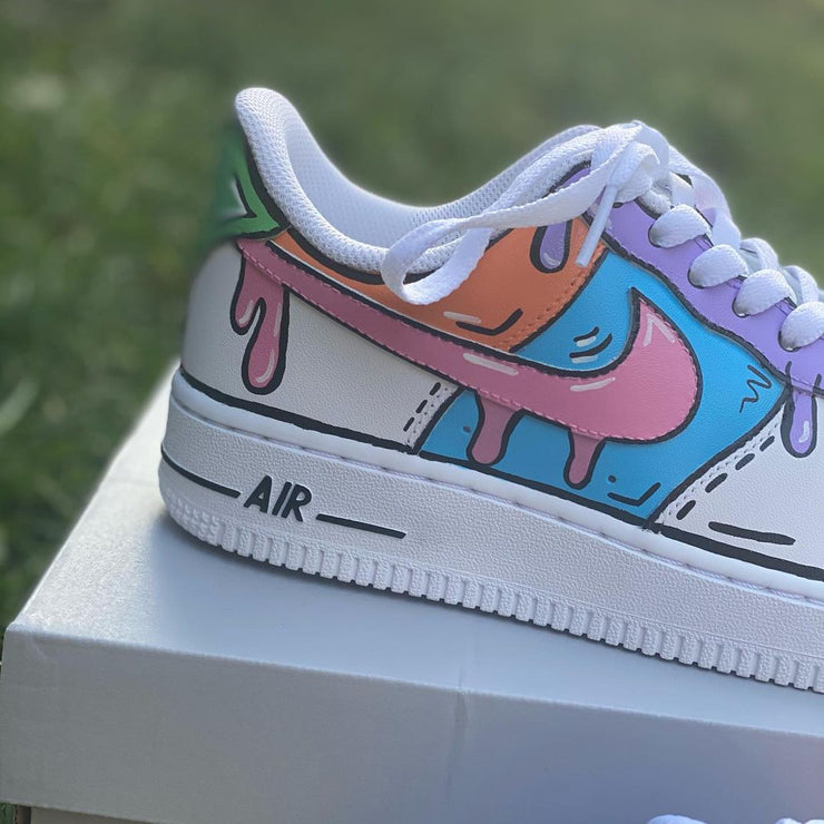 Cartoon Drip Custom Air Force 1’s – SHECUSTOMIZE