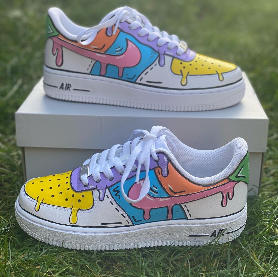 Custom Af1 Drip Cartoon Drip Custom Air Force 1’s – SHECUSTOMIZE