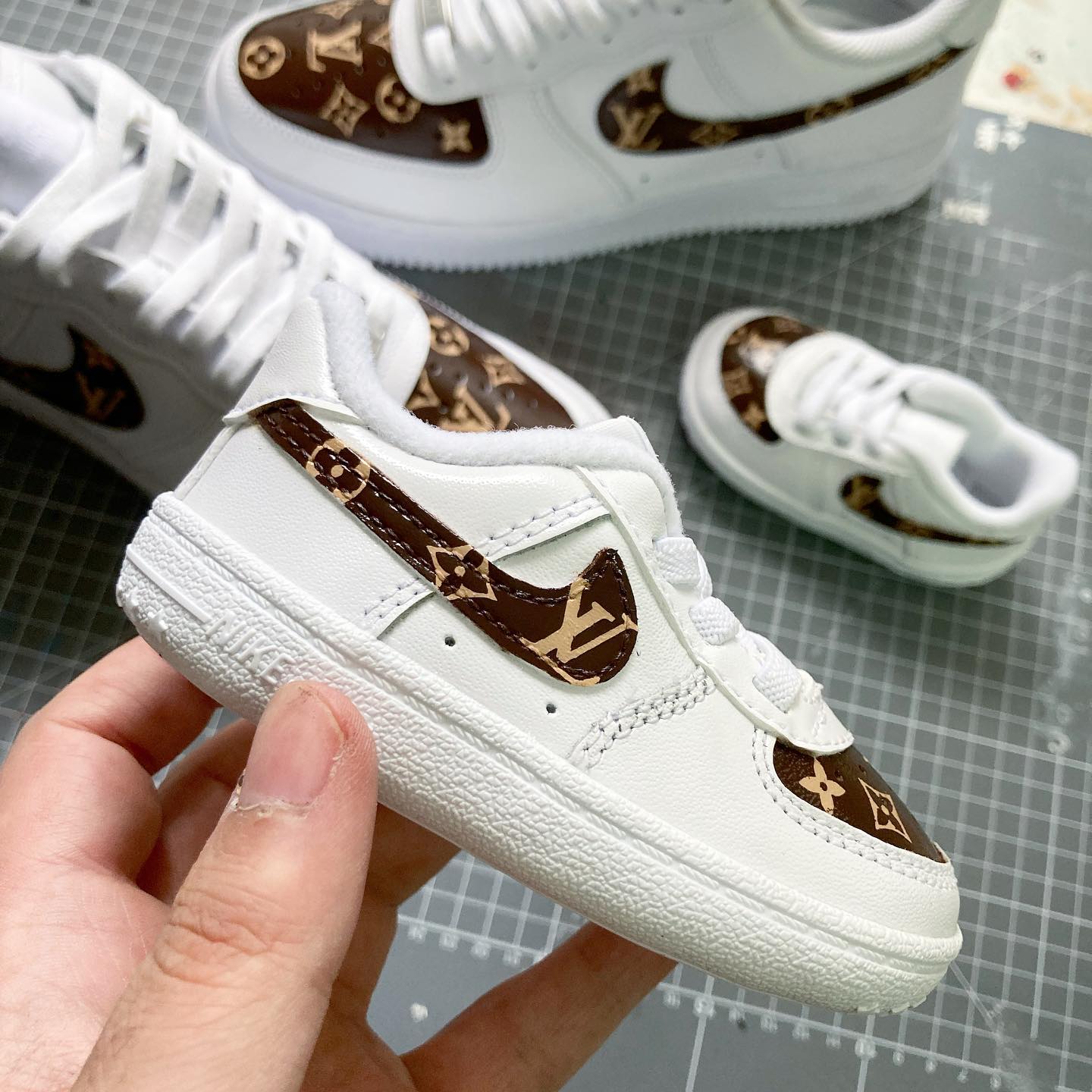 Custom Air Force 1 Brown Baby-shecustomize