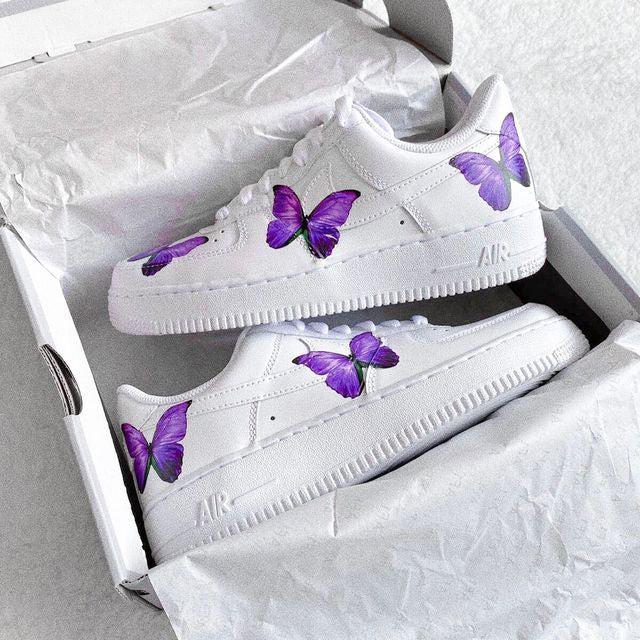 Custom Air Force 1 Butterflies Purple-shecustomize