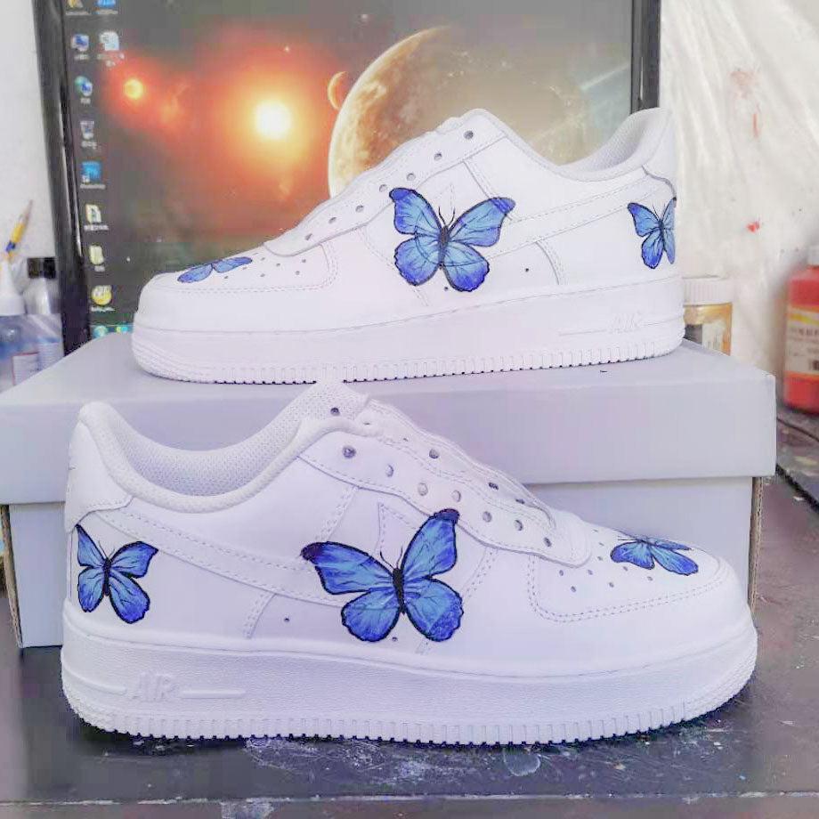 Custom Air Force 1 Butterfly Blue-shecustomize