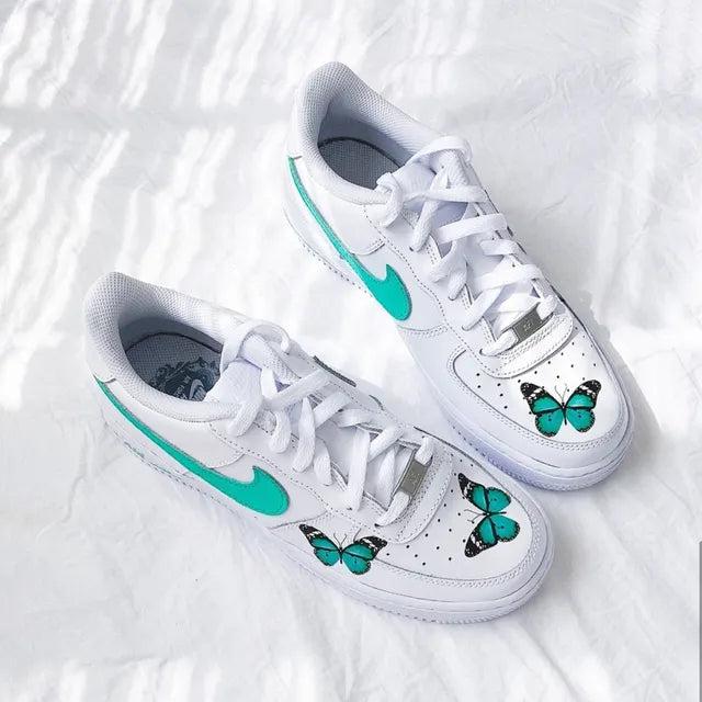 Custom Air Force 1 Butterfly Mint-shecustomize