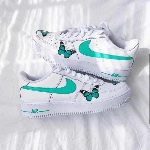 Custom Air Force 1 Butterfly Mint-shecustomize
