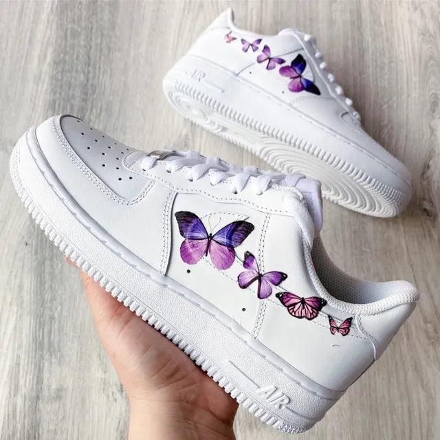 Custom Air Force 1 Butterfly Purple-shecustomize