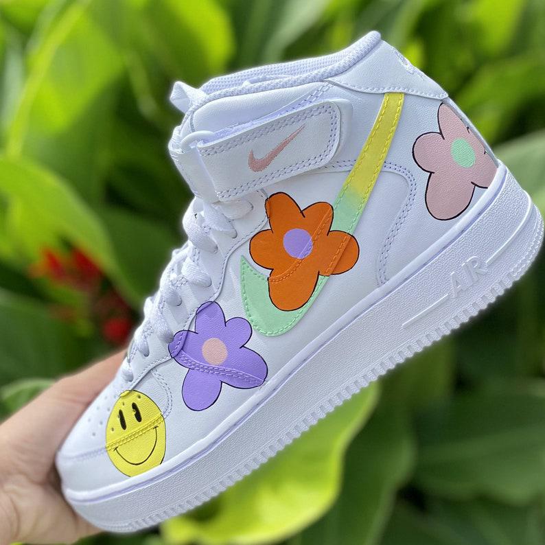 Custom Air Force 1 Hippie 70s Smiley Face-shecustomize