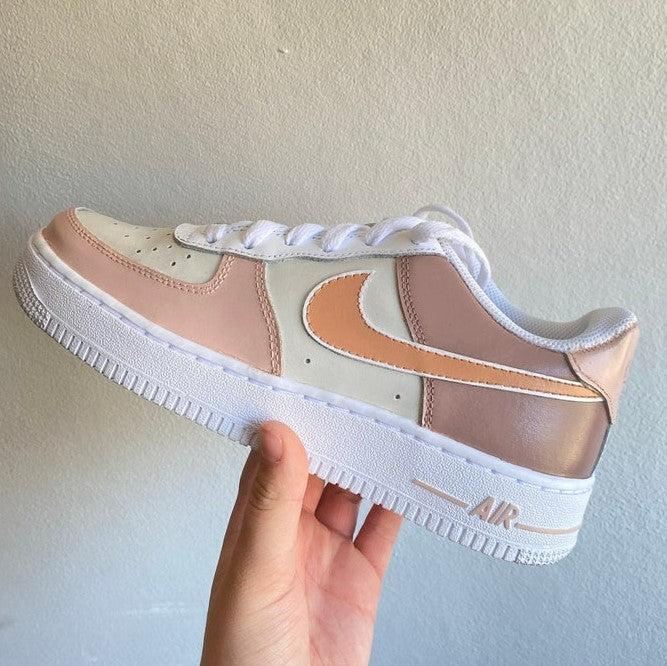 Custom Air Force 1 Nude Colour Block-shecustomize