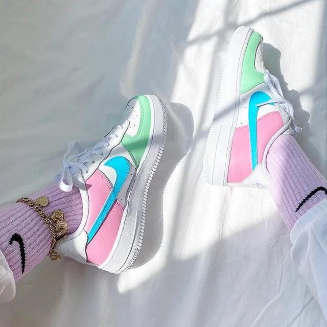 Nike Air Force 1 Color Drip Hand Drawn Paint Marker Custom Sneakers Colorful  Customized Shoes Nike Rainbow Custom 