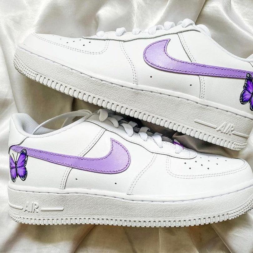 custom air force 1 purple butterfly