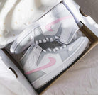 Custom Air Jordan 1 Mid Pink Grey - shecustomize