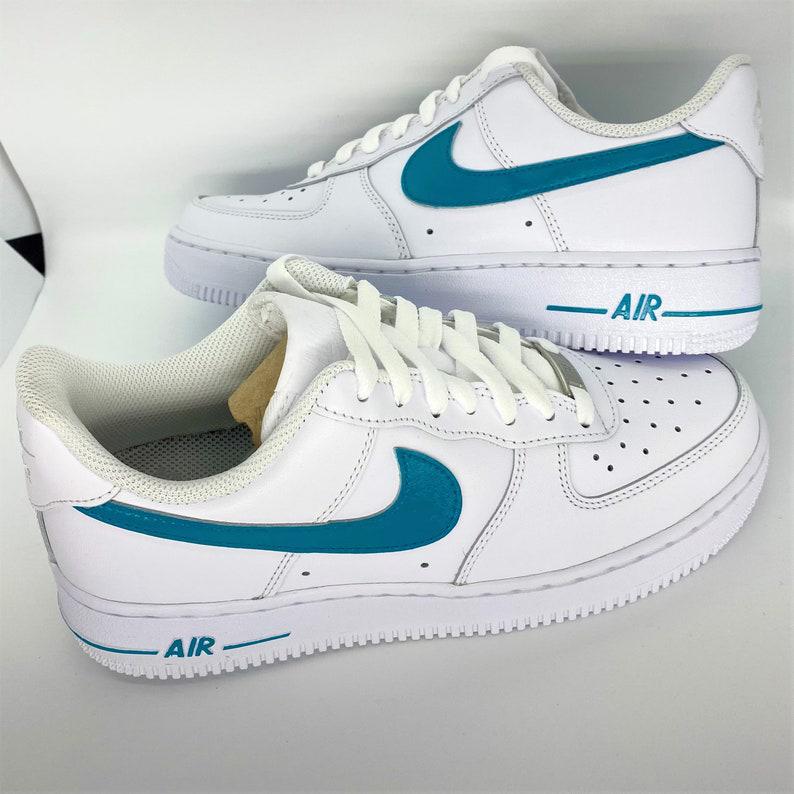 Custom Blue Nike Air Force Ones-shecustomize