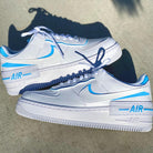 Custom Blue Nike Air Force Ones Shadow-shecustomize