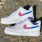 Custom Blue Pink Gradient Nike Air Force Ones Swoosh-shecustomize