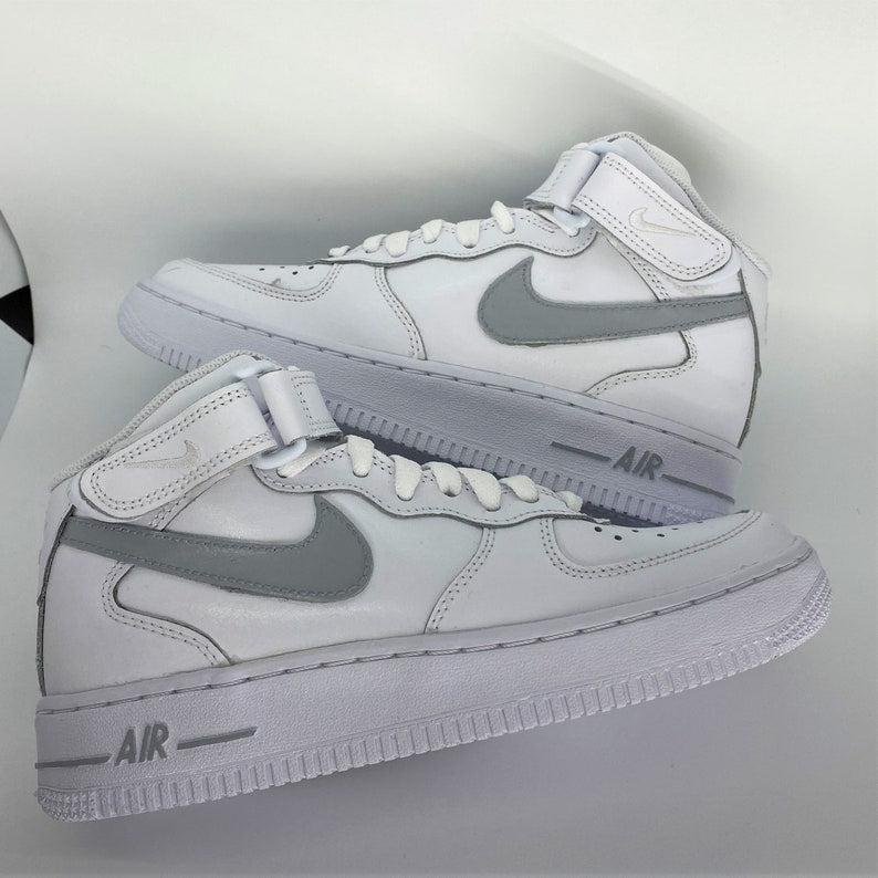 Custom Gray Nike Air Force Ones-shecustomize