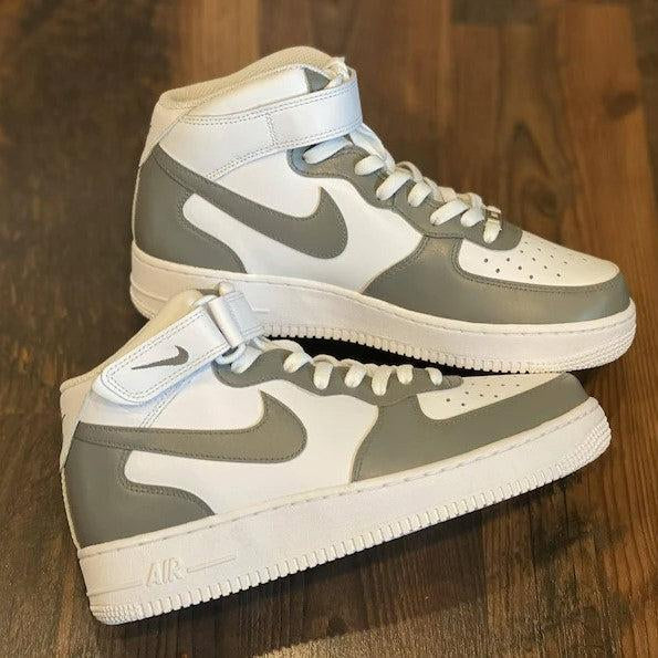 Custom Grey Nike Air Force Ones-shecustomize