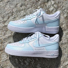 Custom Nike Air Force Ones Baby Blue-shecustomize