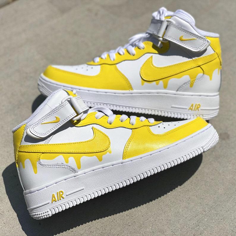Custom Nike Air Force Ones Yellow-shecustomize