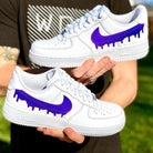 Custom Nike Purple Drip Air Force Ones Custom AF1-shecustomize