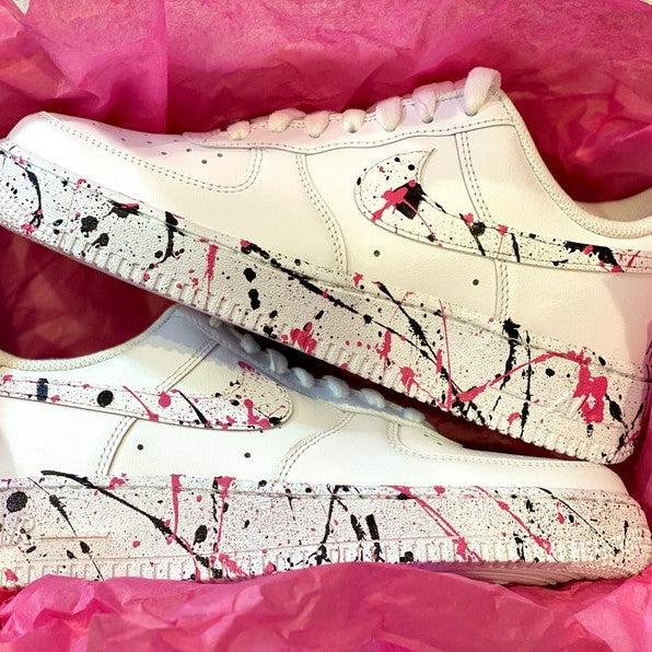 Custom Paint Spatter Nike Air Force Ones-shecustomize