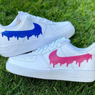 Custom Pink Blue Drip Air Force Ones-shecustomize