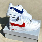 Custom Pink Blue Drip Air Force Ones-shecustomize