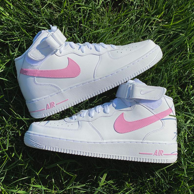 Custom Pink Nike Air Force Ones-shecustomize