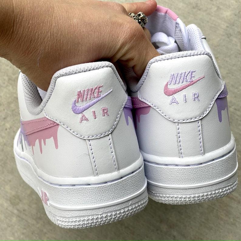 Custom Pink Purple Drip With Butterfly Air Force 1-shecustomize