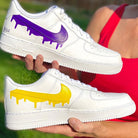 Custom Purple Yellow Drip Air Force Ones-shecustomize