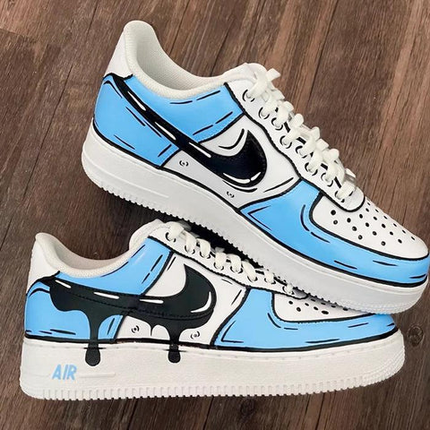 Drip Blue Colorful Air Force 1s Custom Shoes Sneakers – SHECUSTOMIZE