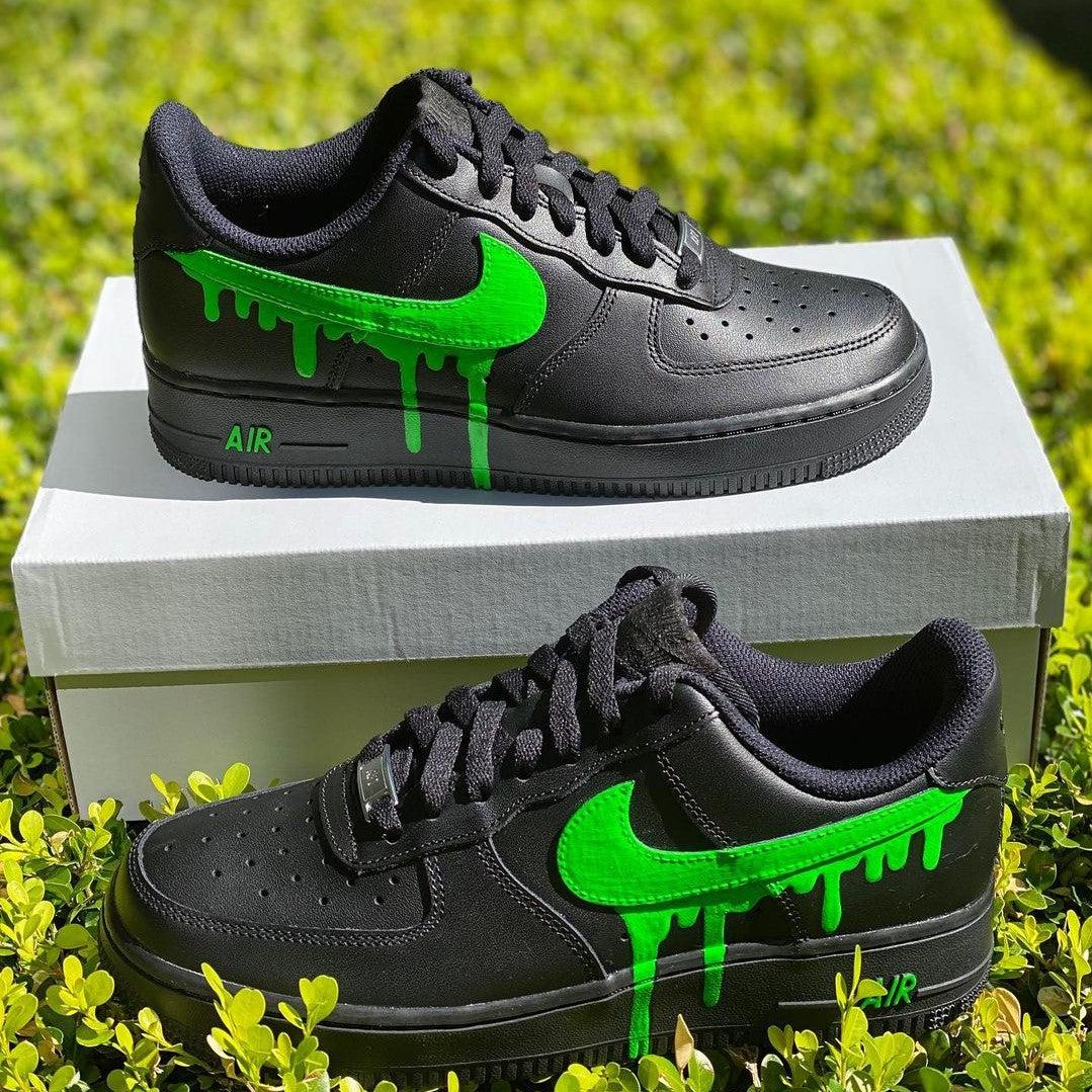 Dripping Custom Green Air Force 1’s-shecustomize