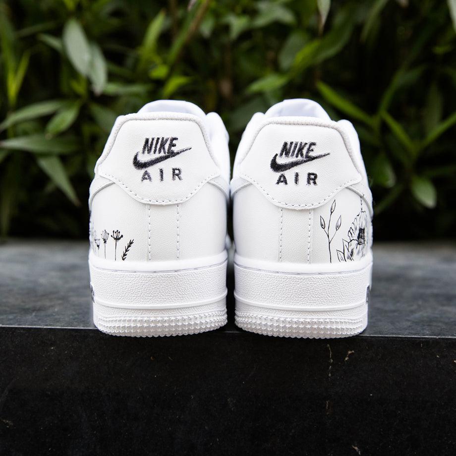 Grass Sketch Air Force 1s Custom Shoes Sneakers SHECUSTOMIZE Grass sketch air force 1s custom shoes sneakers shecustomize